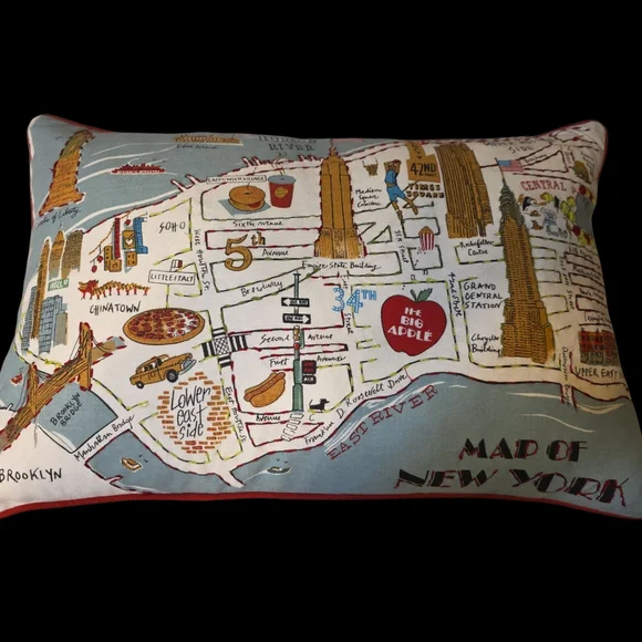 New York Map Decorative Pillow - Picture 9 of 10